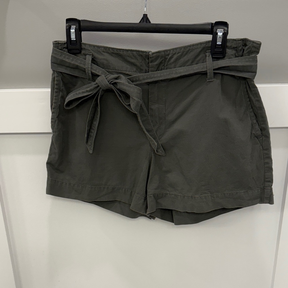 LOFT Olive Tie-Waist Shorts